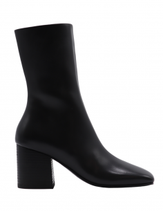 Bottines zippées MARSELL à bout carré en cuir noir automne-hiver 2022