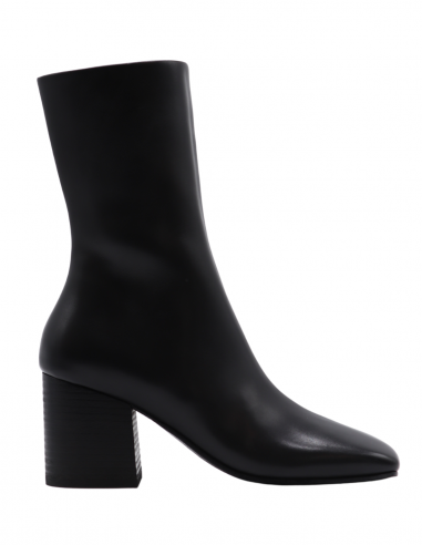 MARSELL squared toe and zipped boots in black leather fall-winter 2022