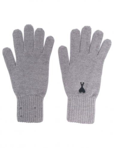 AMI PARIS wool gloves in grey - Fall/Winter 2022