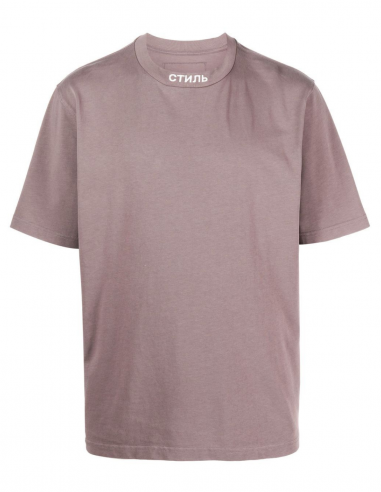 HERON PRESTON high collar t-shirt with CTNMB logo in grey - Fall/ Winter 2022