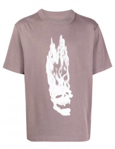 HERON PRESTON grey t-shirt with printed skull - Fall/ Winter 2022