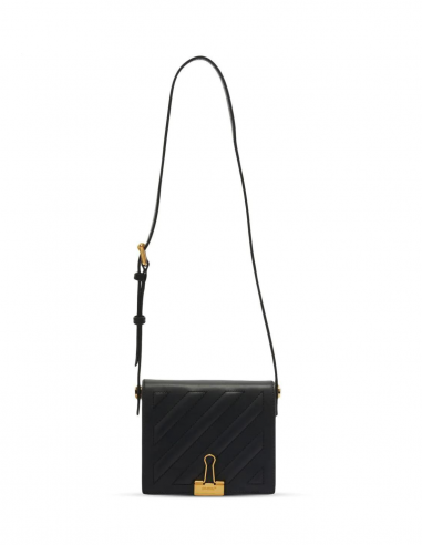 OFF-WHITE crossbody squared bag in black leather - Fall/ Winter 2022