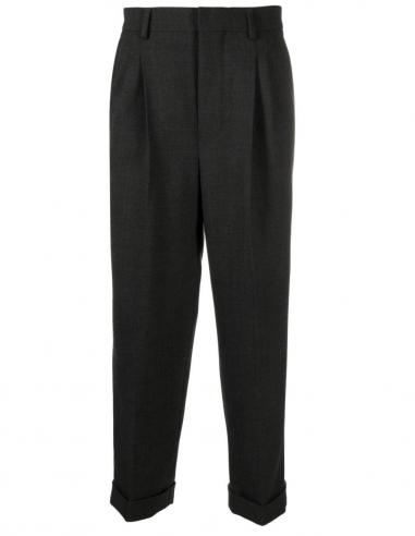 AMI PARIS turned-up carrot fit trousers in grey - Fall/Winter 2022