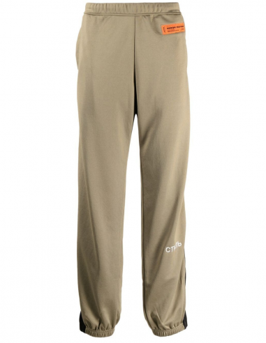 HERON PRESTON khaki track pants with side logo straps - Fall/ Winter 2022