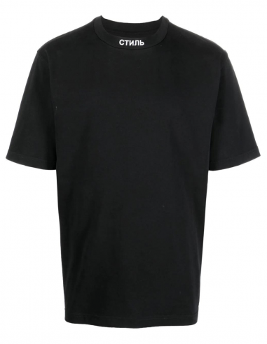 HERON PRESTON high collar t-shirt with CTNMB logo in black - Fall/ Winter 2022