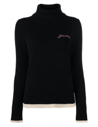 GANNI two-tone turtleneck with logo embroidered - Spring/ Summer 2023
