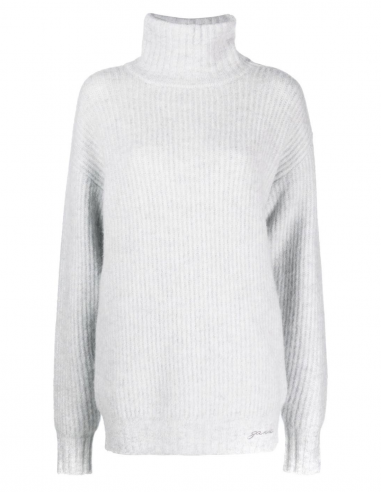 GANNI oversized pull-over with zipped high collar in grey - Spring/ Summer 2023
