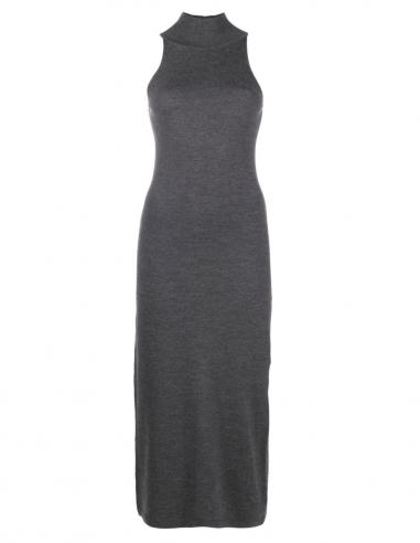 Robe TOTEME sans manches à col montant en laine anthracite printemps - été 2023