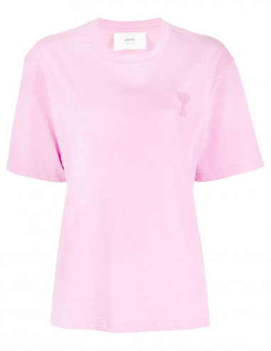 AMI PARIS "Ami de coeur" logo tee-shirt in pink spring -summer 2023