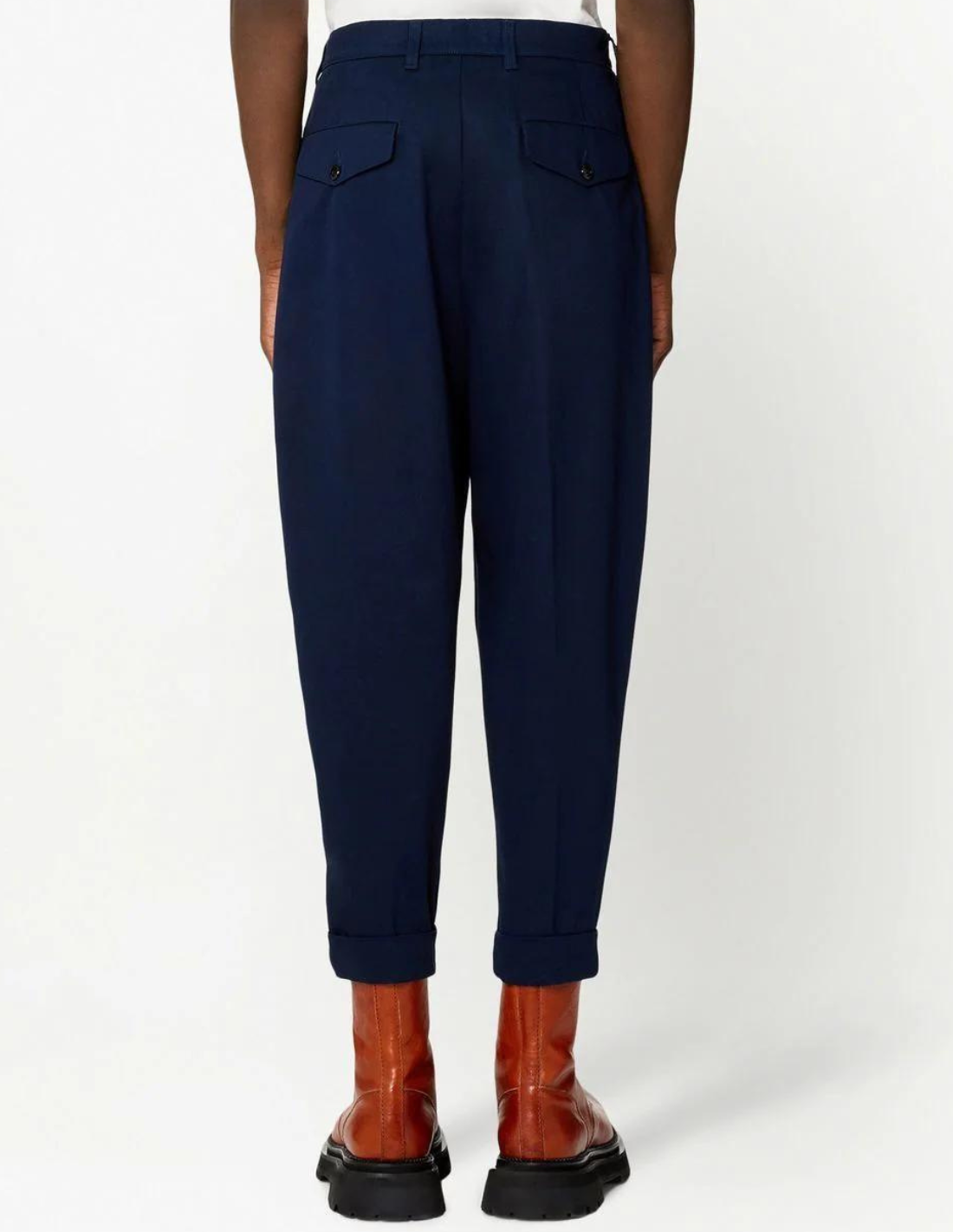 Large carrot pants in cotton - navy