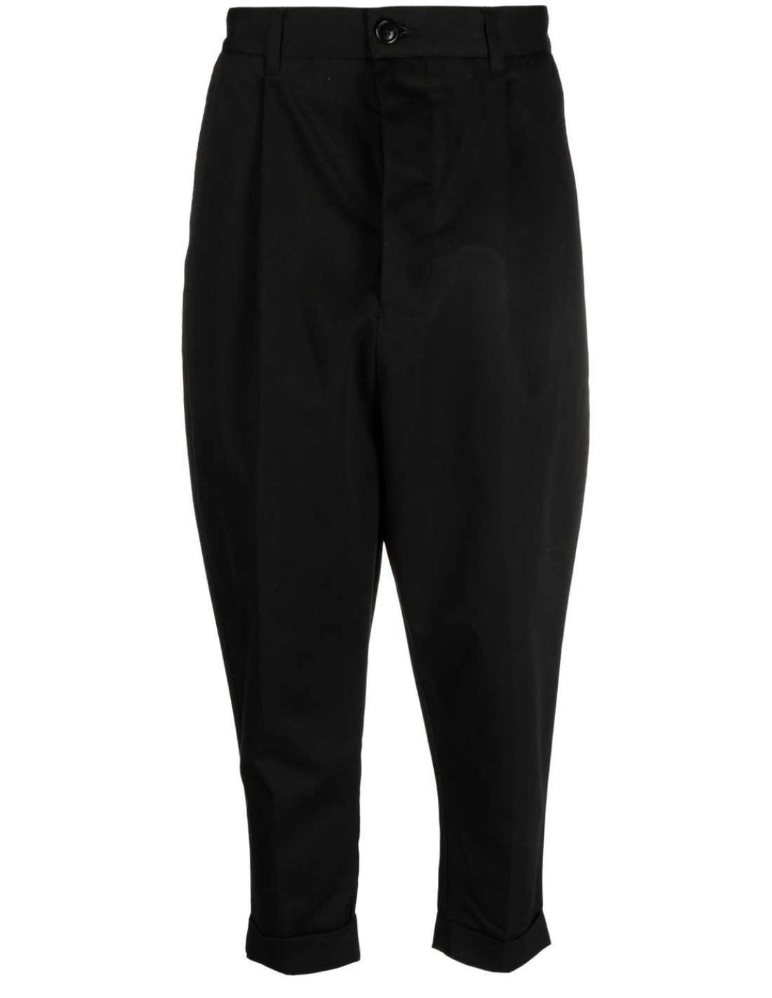 Large carrot pants in cotton - black