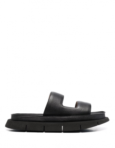 MARSELL platform sandals in black leather  - SS23