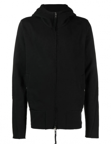 THOM KROM high collar black zipped hoodie - SS23