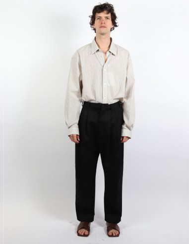 hed mayner Straight-cut pants in black wool