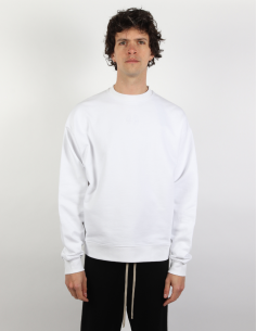 44 LABEL GROUP 230 round collar white sweatshirt with rear logo - Spring/ Summer 2023