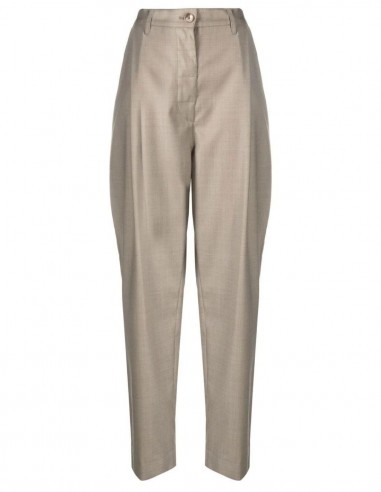 Toteme high waisted pleated pants in beige