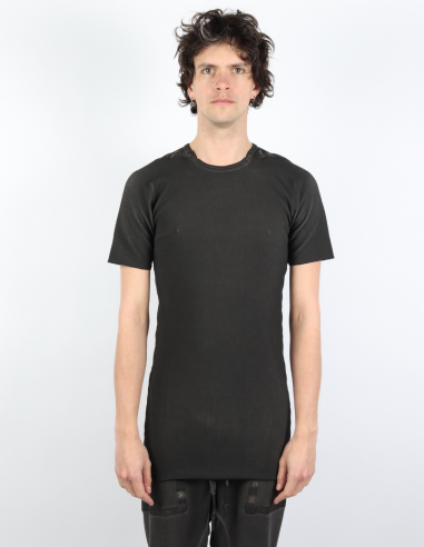 ISAAC SELLAM back shiny stripes tee-shirt in anthracite - Spring/Summer 2023