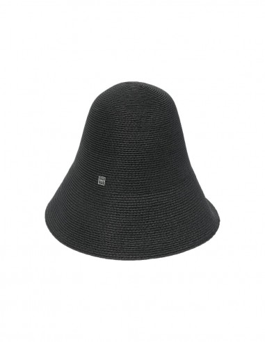Toteme woven paper straw hat in black