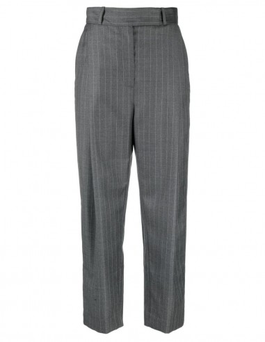 Toteme tennis striped pleated pants in grey
