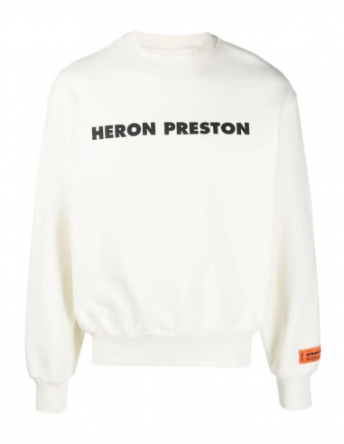 HERON PRESTON "This Is Not Print" printed sweatshirt in off-white - Spring/ Summer 2023