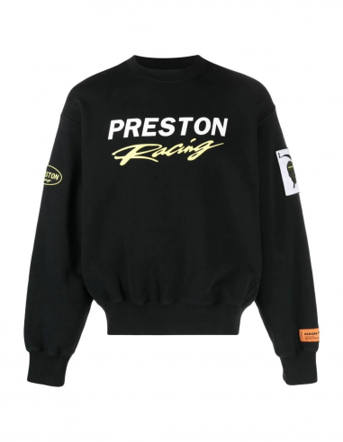 HERON PRESTON "Preston Racing" printed sweatshirt in black - Spring/ Summer 2023