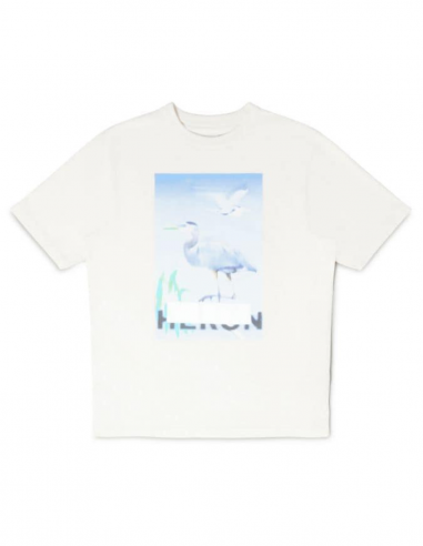 HERON PRESTON "Censored Heron" printed tee-shirt in off-white - Spring/ Summer 2023