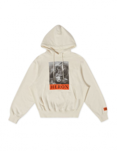 HERON PRESTON "Heron" printed white hoodie - Spring/ Summer 2023