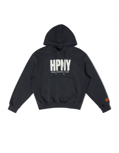 HERON PRESTON "Hpny" printed black hoodie - Spring/ Summer 2023