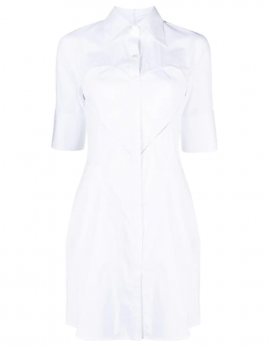 Robe chemise AMBUSH blanche à empiècement coeur - Printemps/ Eté 2023