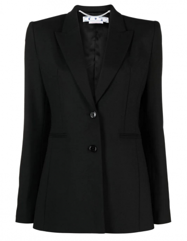 Veste de blazer OFF-WHITE noire à simple boutonnage - Printemps/ Eté 2023