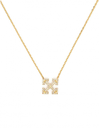 OFF-WHITE "Arrow" charm necklace golden with strass - Spring/ Summer 2023
