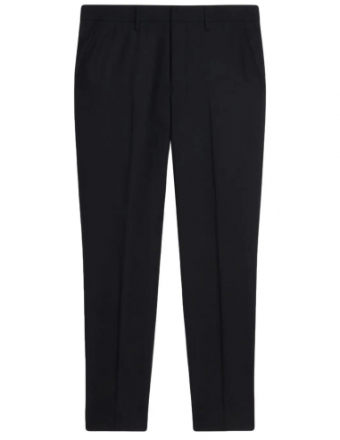 Pantalon droit AMI PARIS à plis marqué en laine noire - Printemps/ Eté 2023
