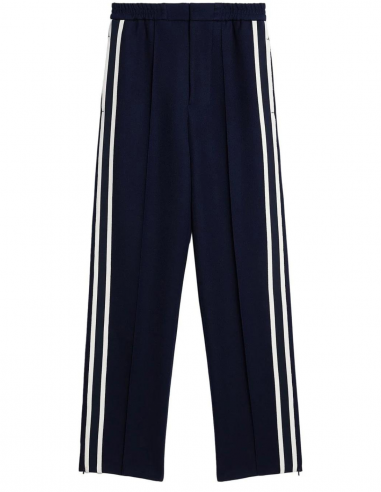 Pantalon AMI PARIS bleu à bandes latérales et à taille élastiquée - Printemps/ Eté 2023