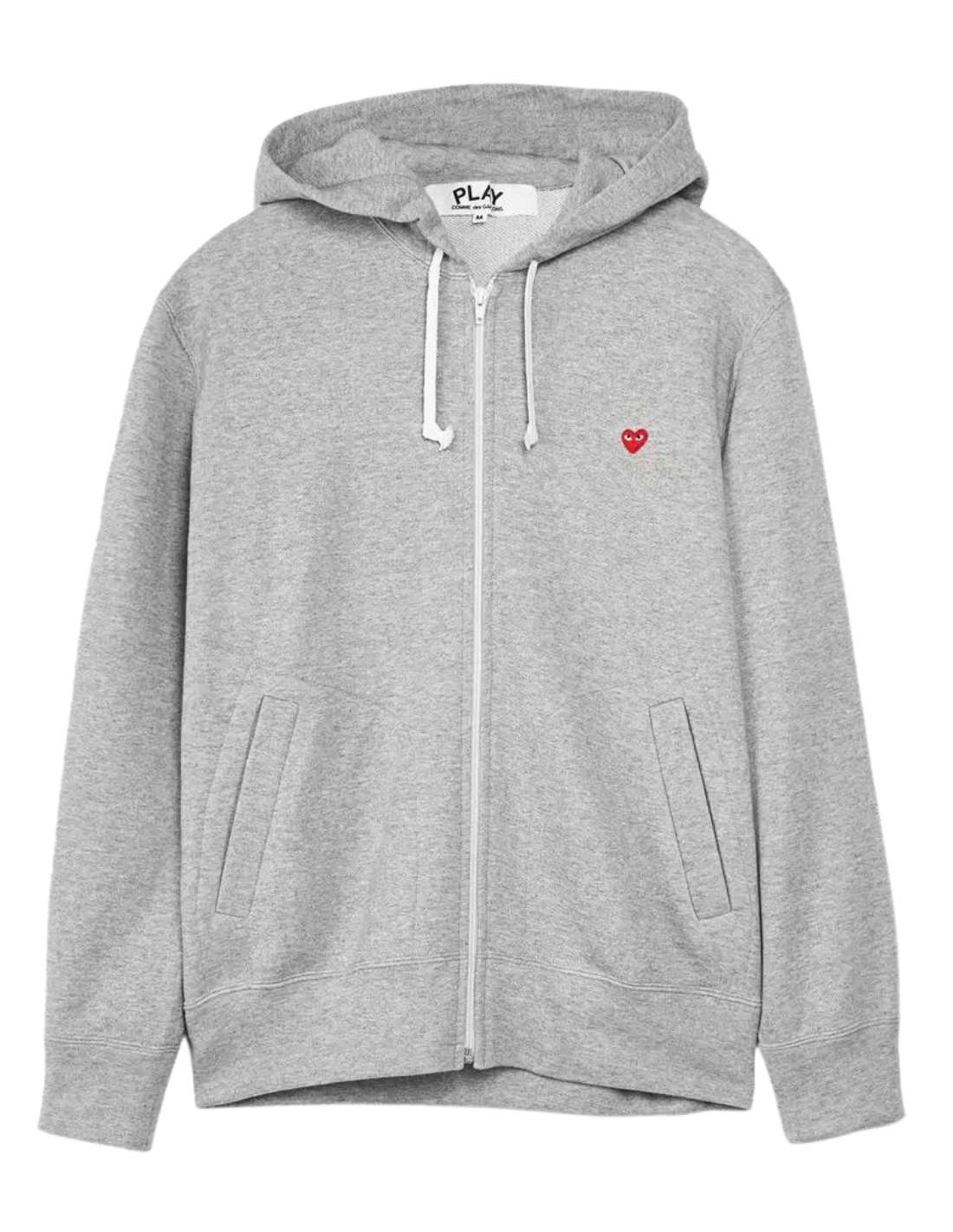 Comme Des Garçons Play hoodie with mini red heart embroidered - grey