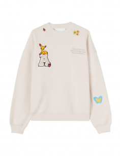 Embroidered oversized sweatshirt in beige - Spring/ Summer 2023