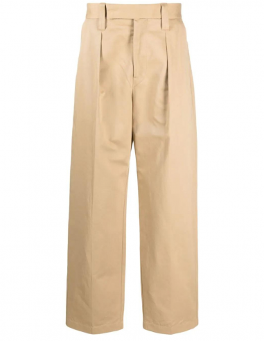 Pantalon LEMAIRE à plis et pattes de resserrage en beige - Printemps/ Eté 2023