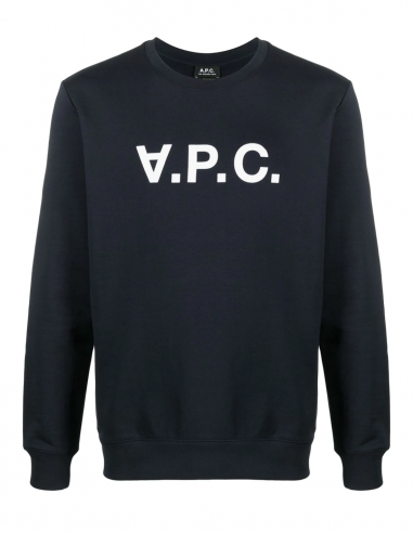 APC chest logo round collar sweatshirt in navy - Spring/ Summer 2023