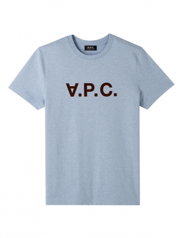 APC velvet logo printed tee-shirt in light blue - Spring/ Summer 2023