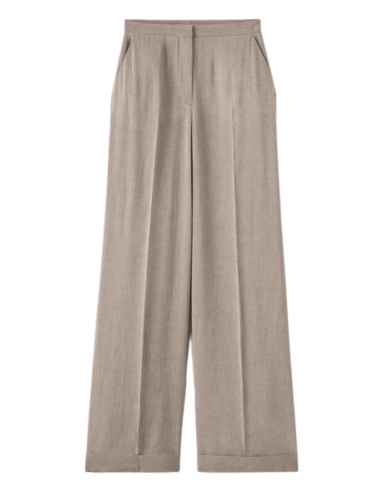 TOTEME wide pants in beige blended cashmere - Fall/ Winter 2023