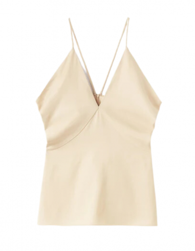TOTEME draped cami top in beige - Fall/ Winter 2023