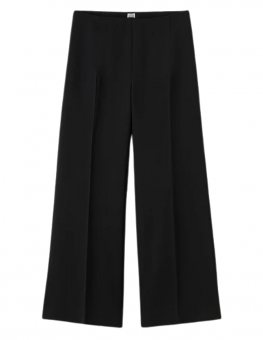 Wide clean pants in black wool crepe - Fall/ Winter 2023