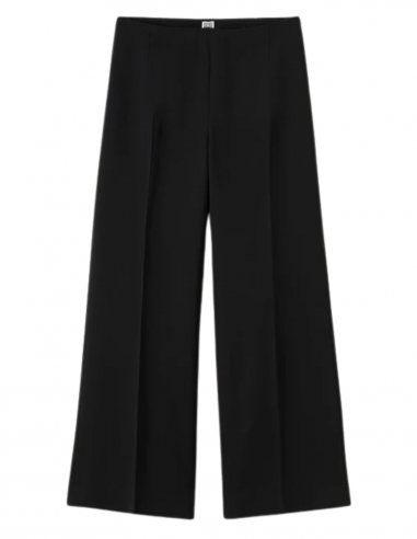 Pantalon évasé 7/8 TOTEME noir en crêpe de laine - Automne/ Hiver 2023