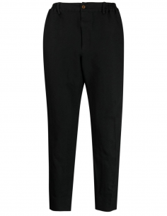 COMME DES GARÇONS BLACK chevron pattern carrot pants in black - Spring/ Summer 2023