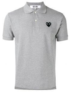 Polo gris en coton COMME DES GARÇONS PLAY à logo coeur noir - Mixte
