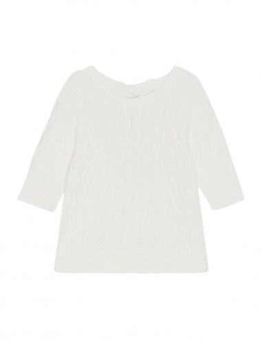 GANNI backless ribbed jumper in white - Fall/ Winter 2023