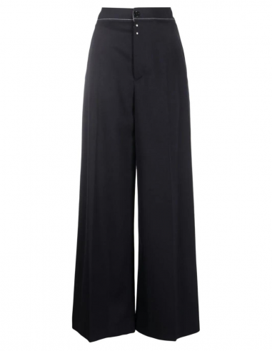 Pantalon noir MM6 de coupe "flare" à jambes larges - Automne/ Hiver 2023