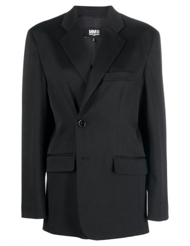MM6 asymmetric oversized blazer jacket in black - Fall/ Winter 2023