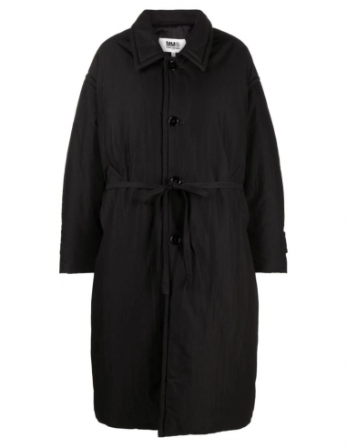 MM6 oversized padded coat in black - Fall/ Winter 2023