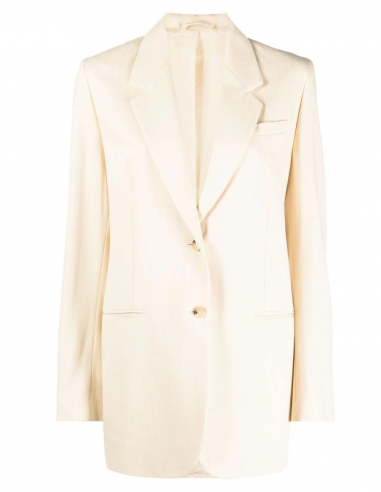 Veste de blazer à simple boutonnage TOTEME beige à motif chevrons - Automne/ Hiver 2023