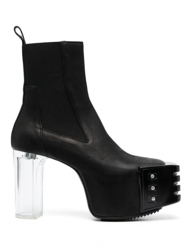 Boots RICK OWENS modèle "Grilled platforms 45" noires LUXOR FW23